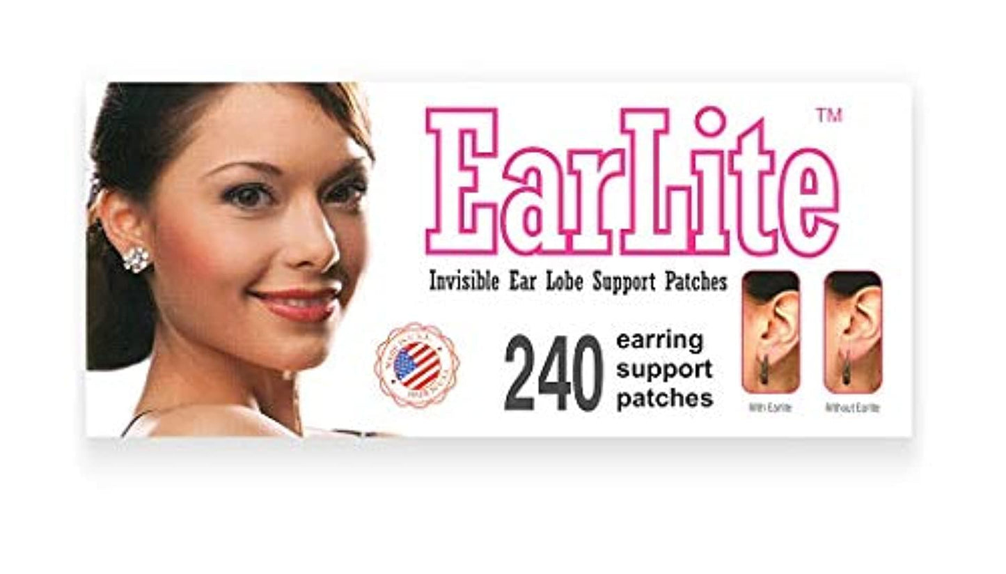 Original EarLite USA "Invisible Ear Lobe Support Waterproof Medical Patches"