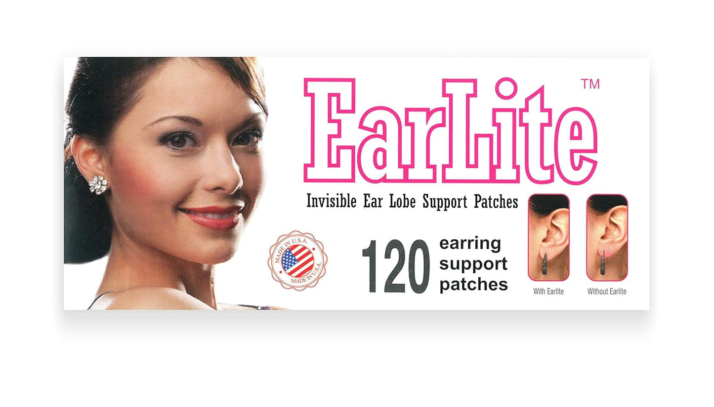 Original EarLite USA "Invisible Ear Lobe Support Waterproof Medical Patches"